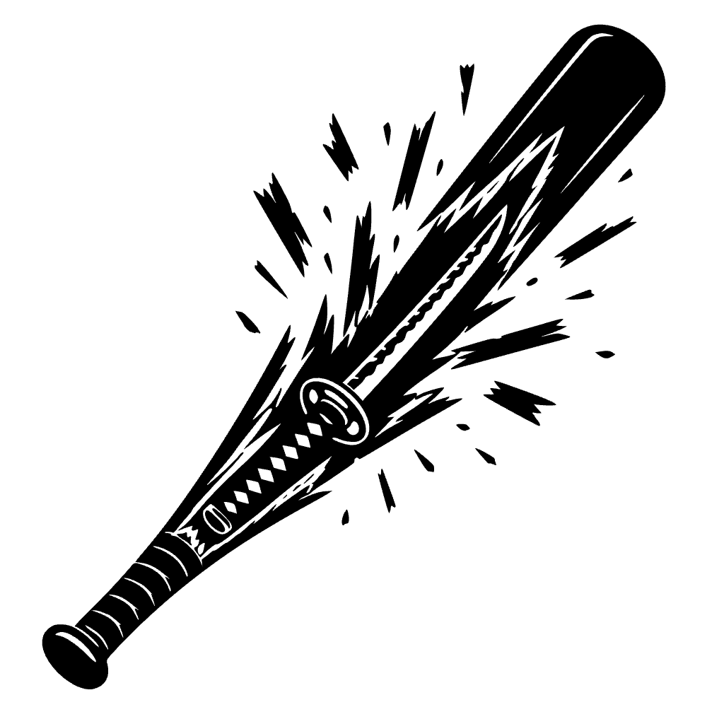 Bate de béisbol rompiéndose — archivo SVG
