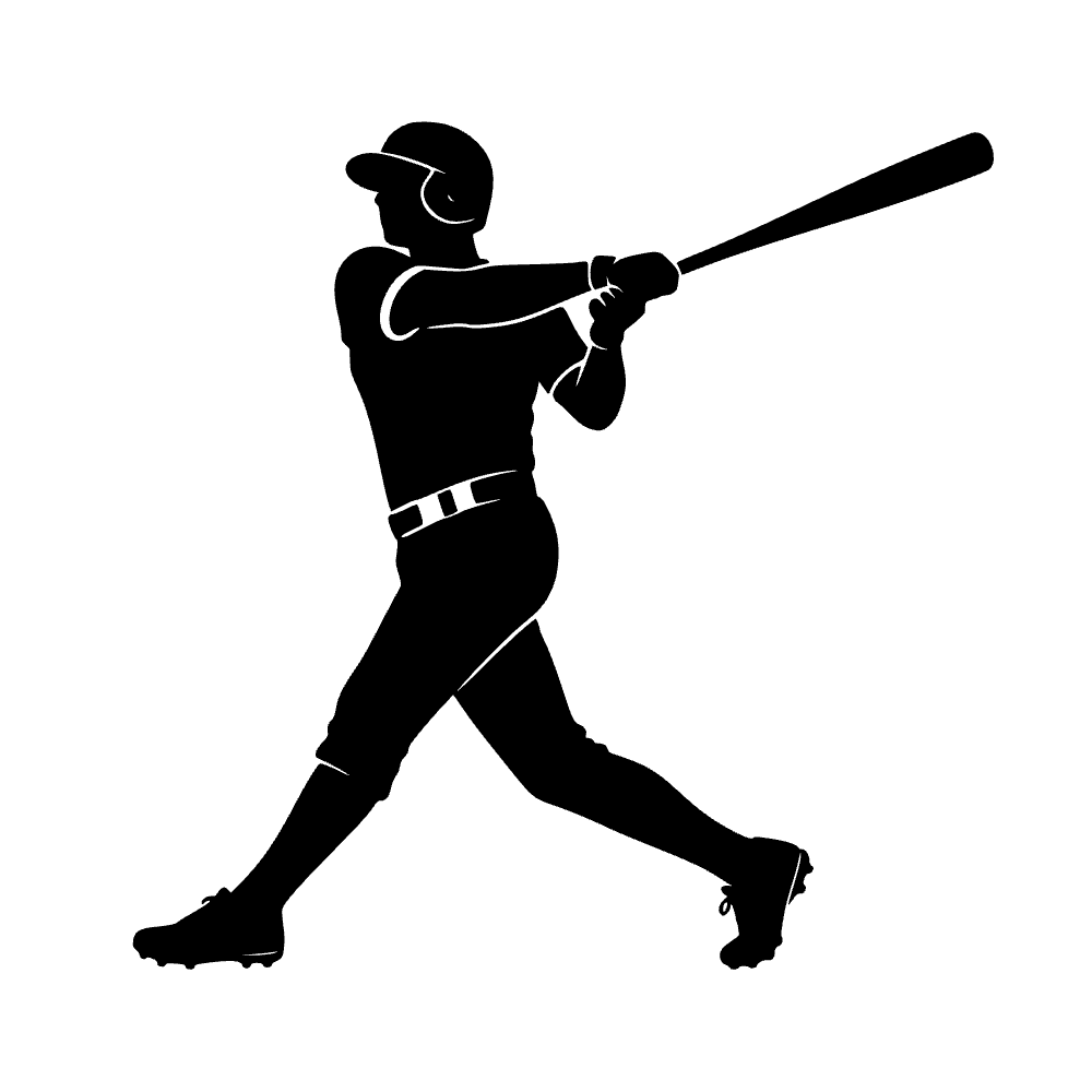 Bateador de béisbol en swing — archivo SVG