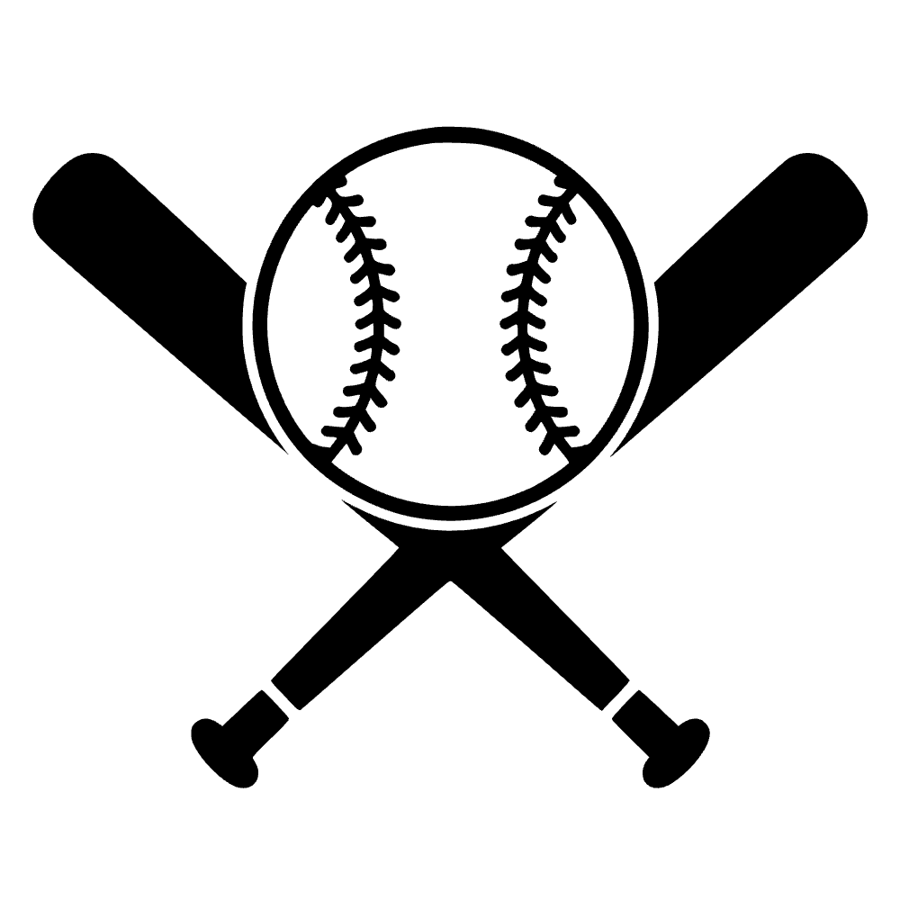 Baseball Crossed Bats Icon SVG cut file preview