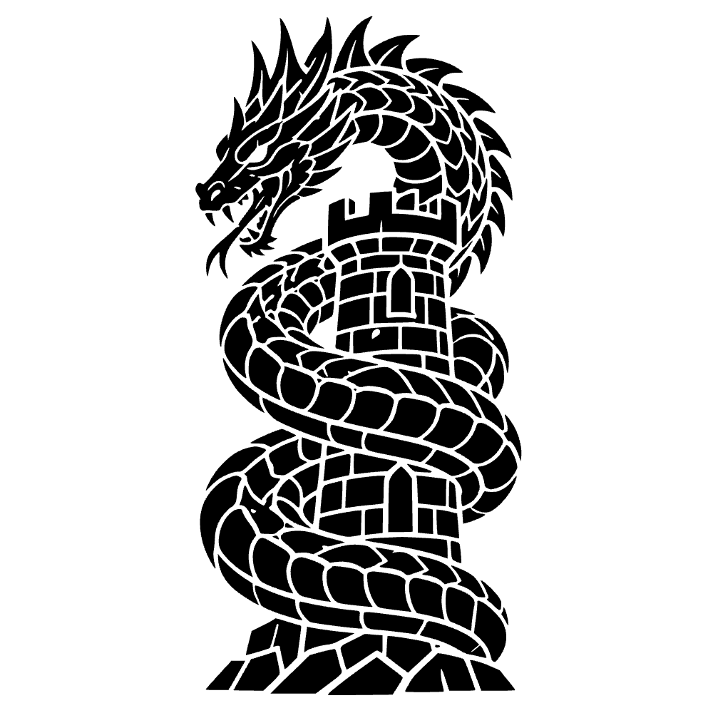 Basilisco enroscado alrededor de torre — archivo SVG