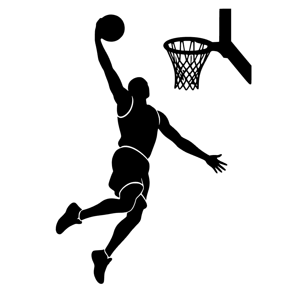 Jugador de baloncesto haciendo un mate — archivo SVG