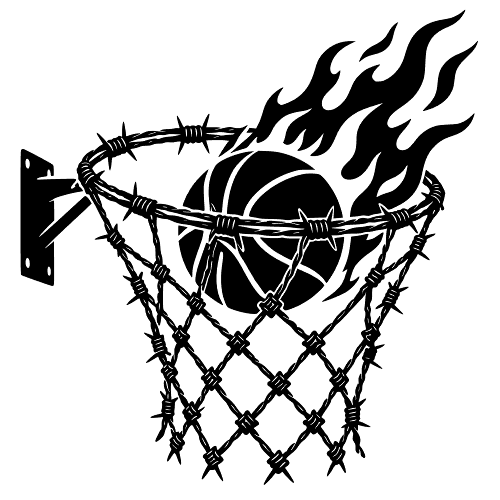 Aro de baloncesto en llamas — archivo SVG
