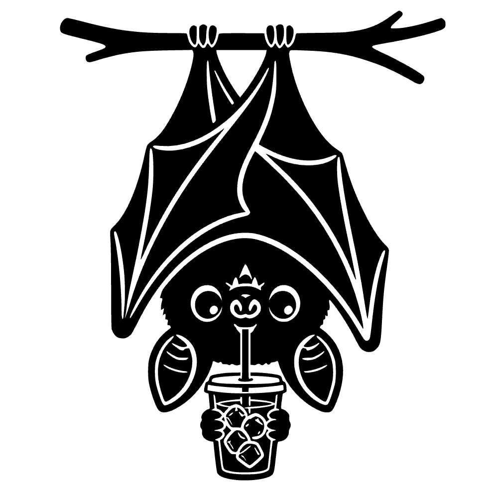 Murciélago tomando café — archivo SVG