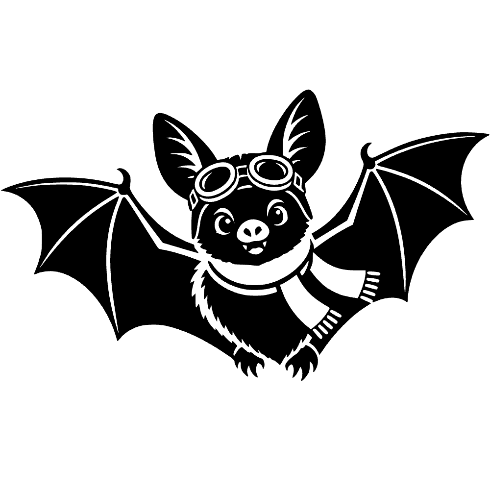 Murciélago con bufanda pequeña — archivo SVG
