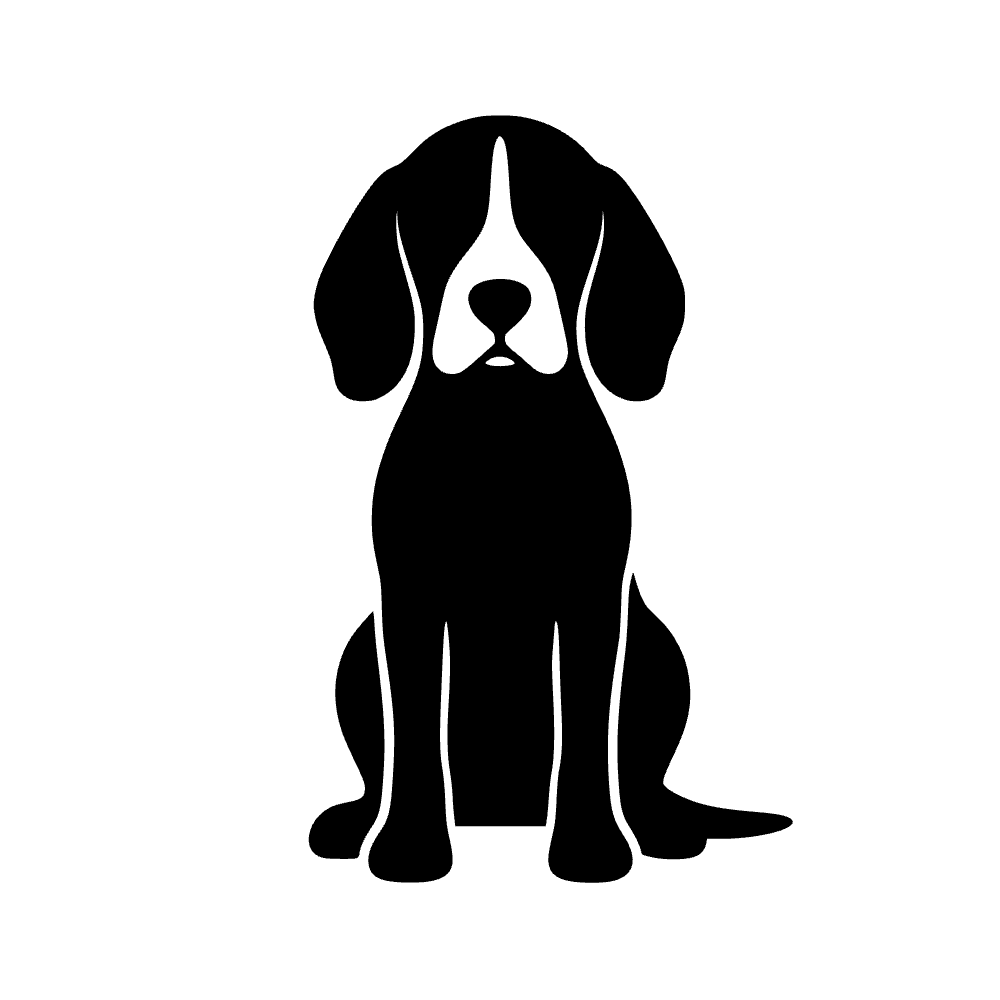Beagle Sitting Silhouette SVG cut file preview