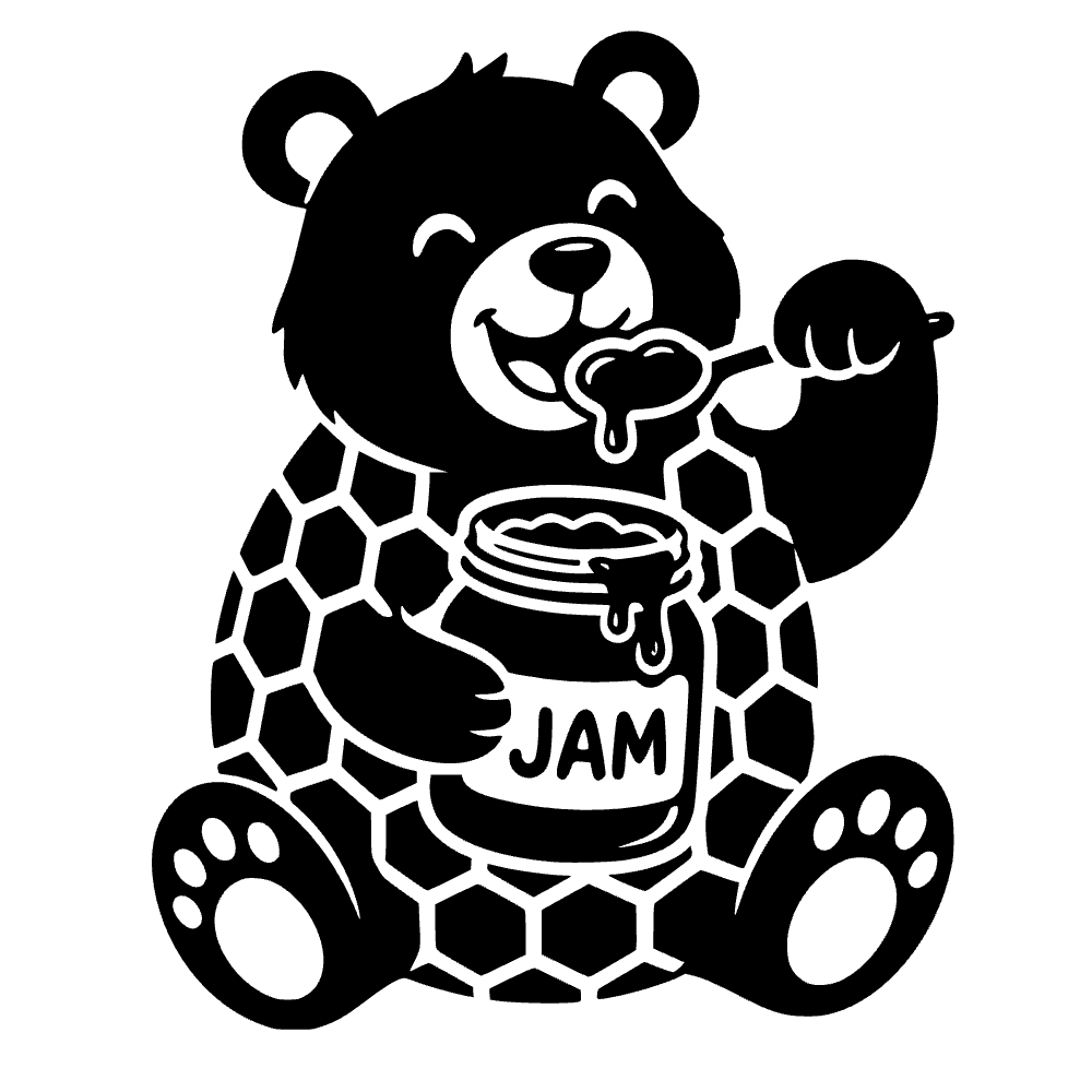 Icono de oso con panal — vista previa del archivo SVG