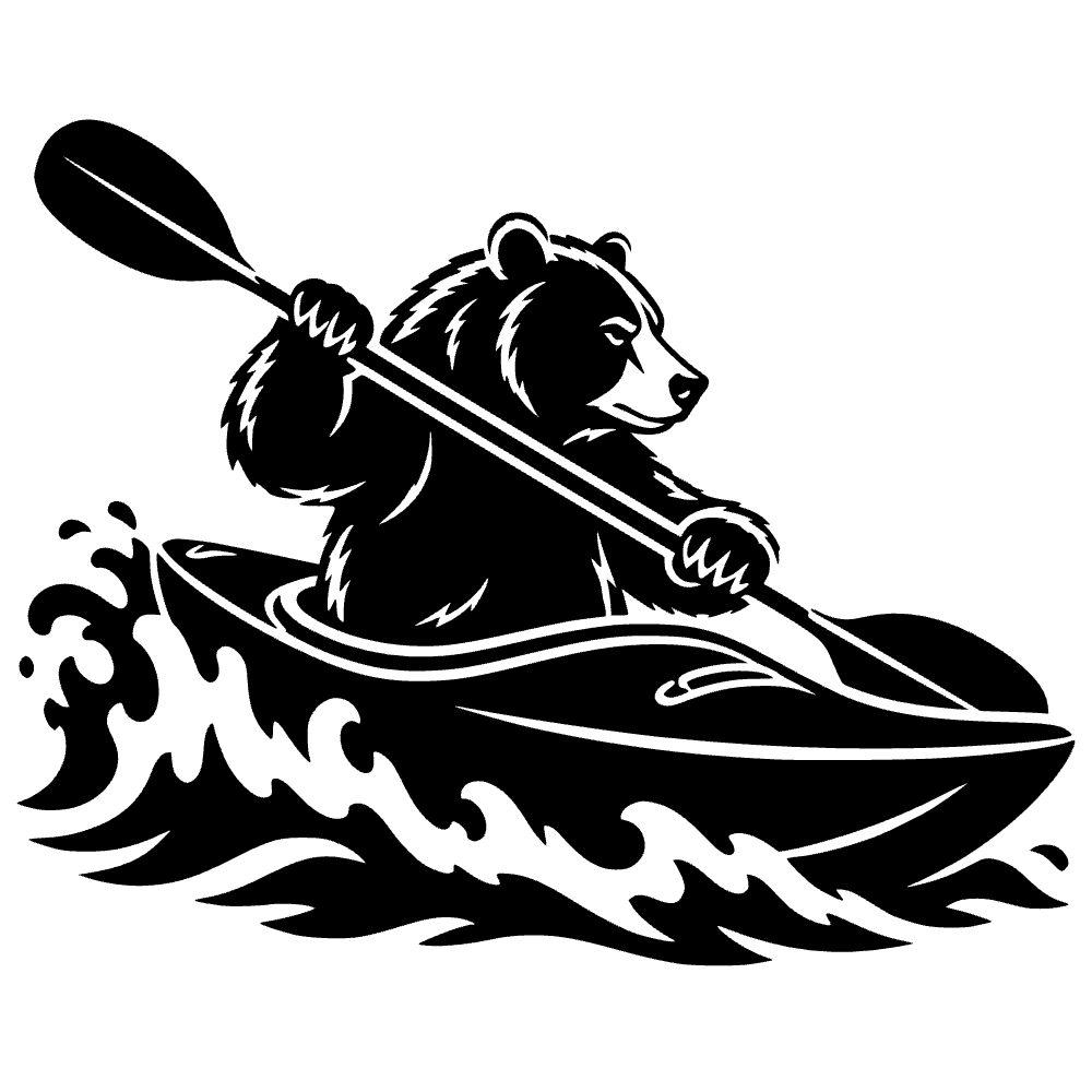Oso haciendo kayak — archivo SVG