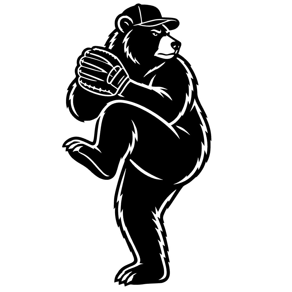 Oso lanzador preparándose — archivo SVG