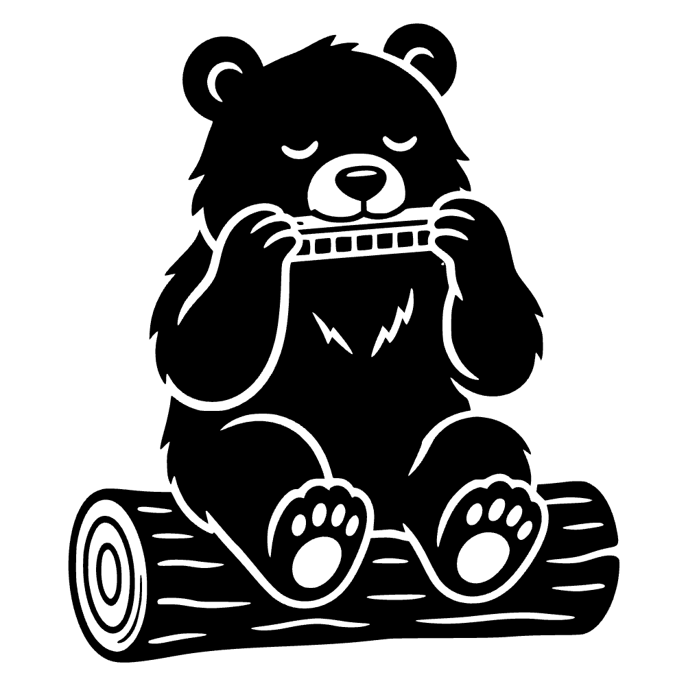 Oso tocando armónica — archivo SVG