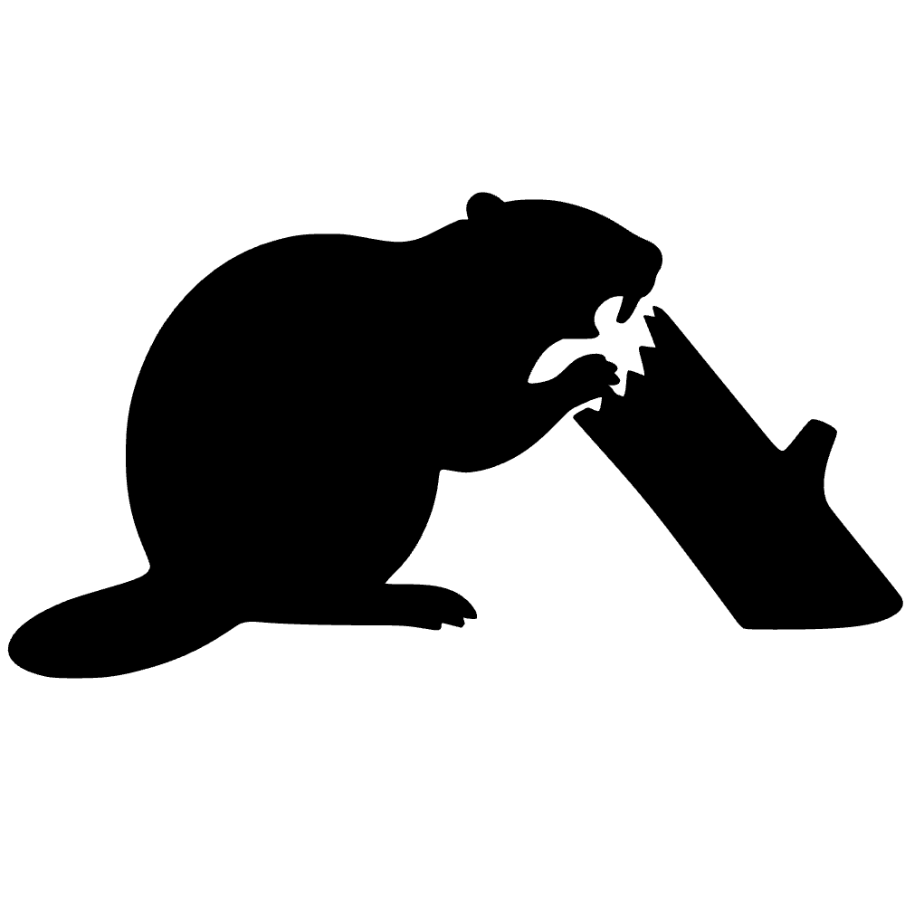 Beaver Gnawing Log SVG cut file preview