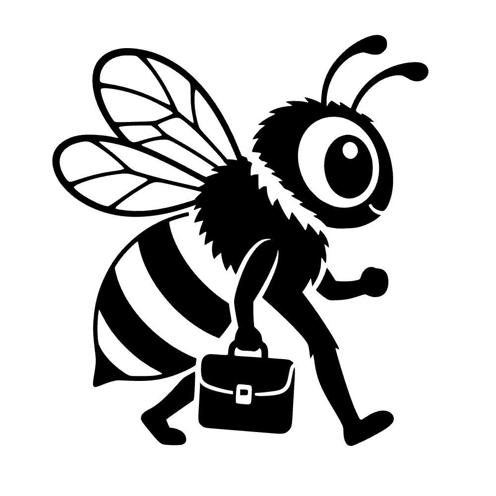 Abeja llevando maletín — vista previa del archivo SVG