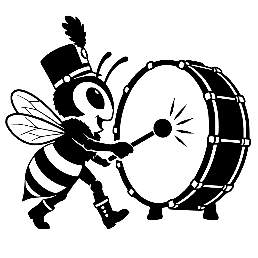 Abeja en banda de marcha — archivo SVG