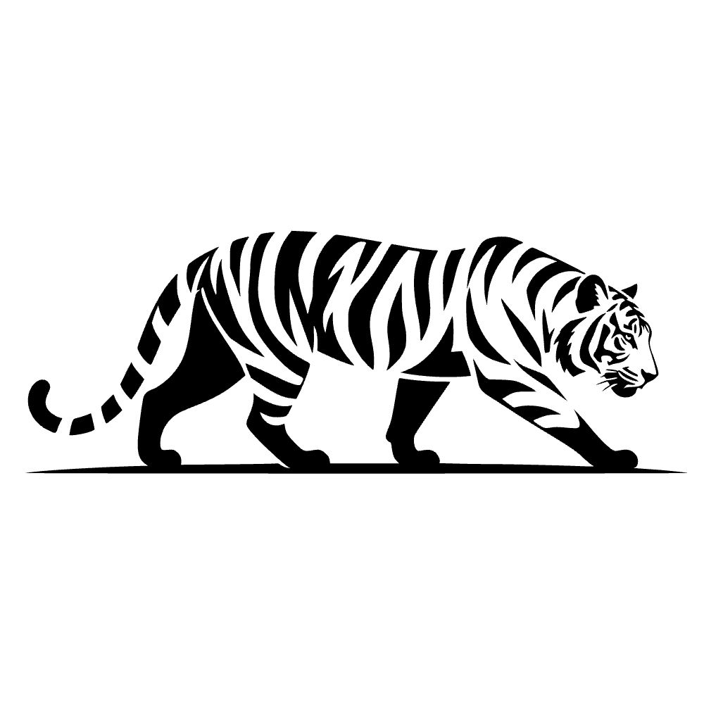 Bengal Tiger Silhouette SVG cut file preview