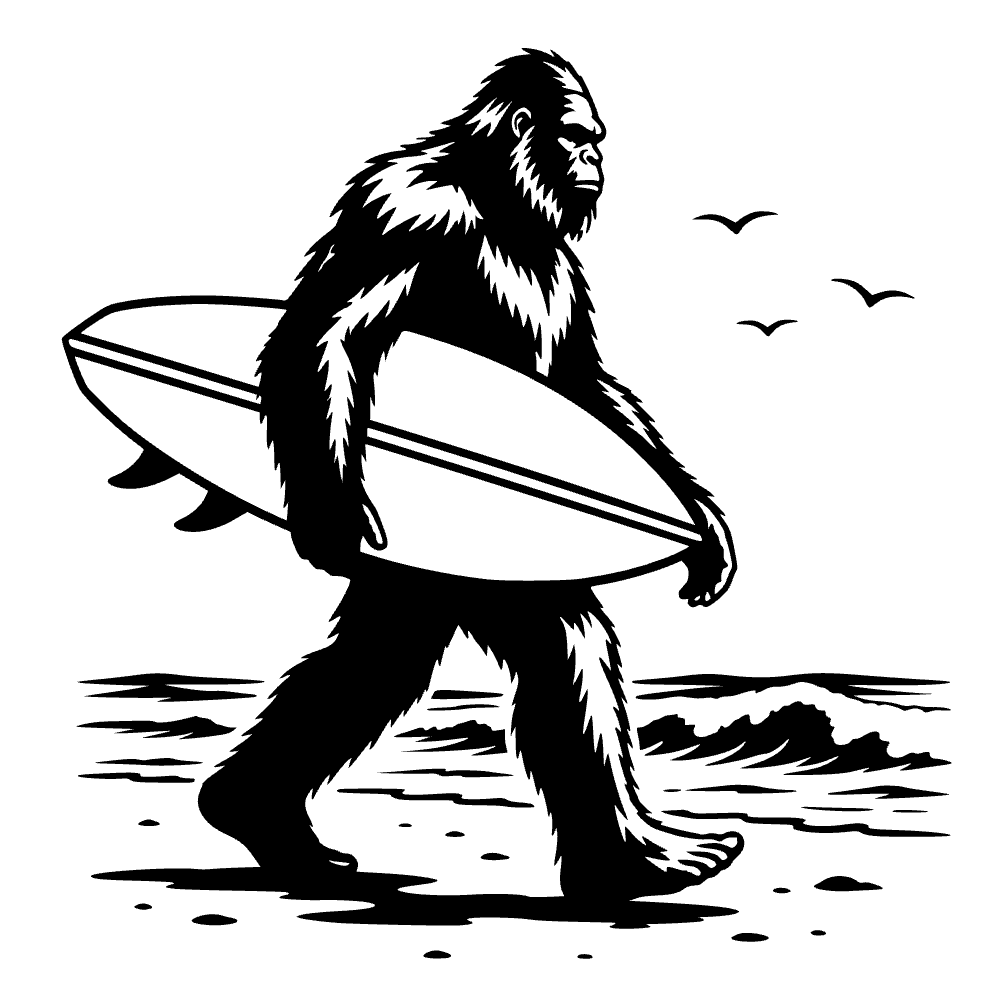 Bigfoot Beach Icon SVG cut file preview