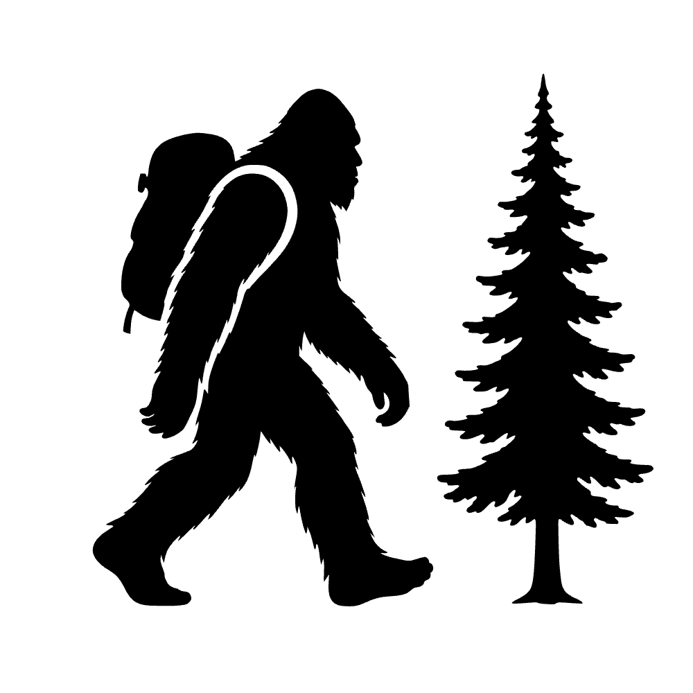 Bigfoot Hiking Silhouette SVG cut file preview