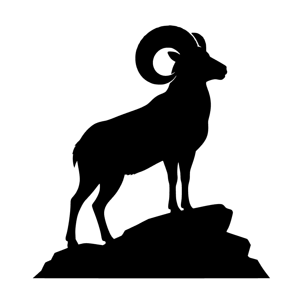 Bighorn Ram Silhouette SVG cut file preview