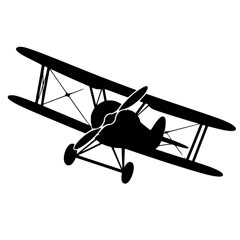 Biplane Banking Turn SVG cut file preview