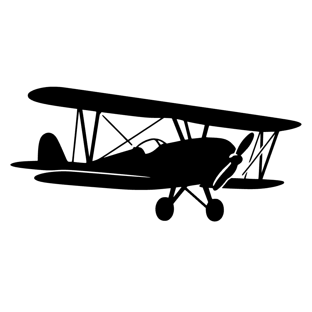 Biplano volando — archivo SVG