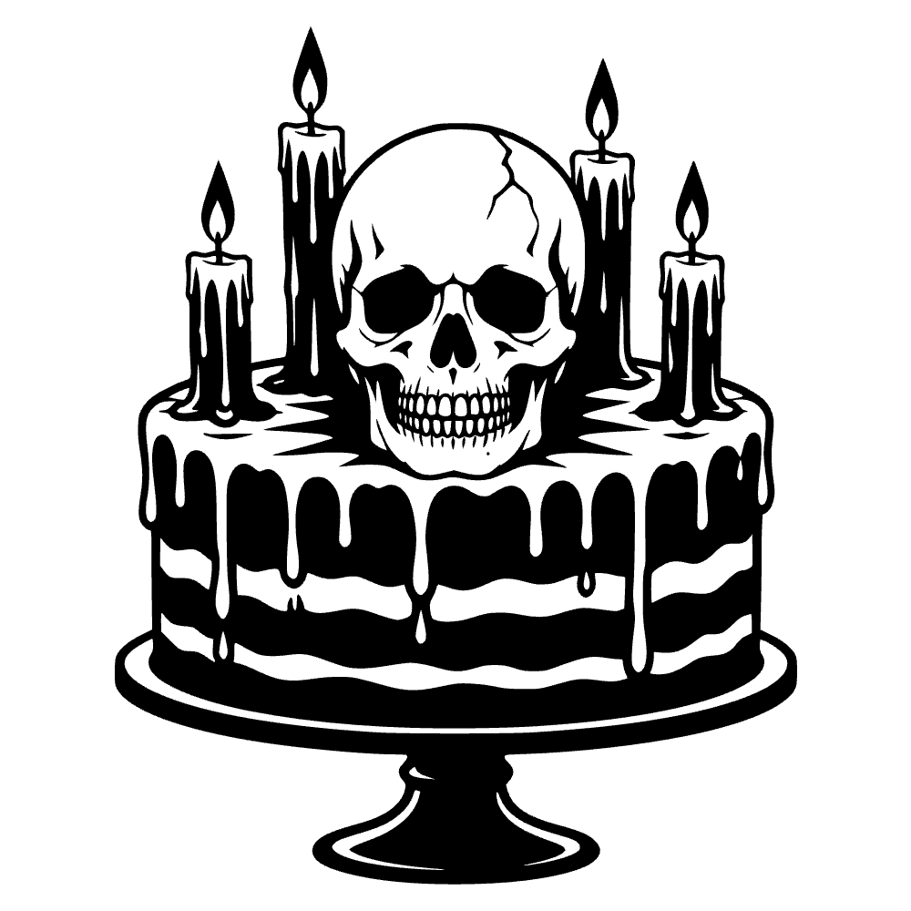 Pastel de cumpleaños derritiéndose — archivo SVG