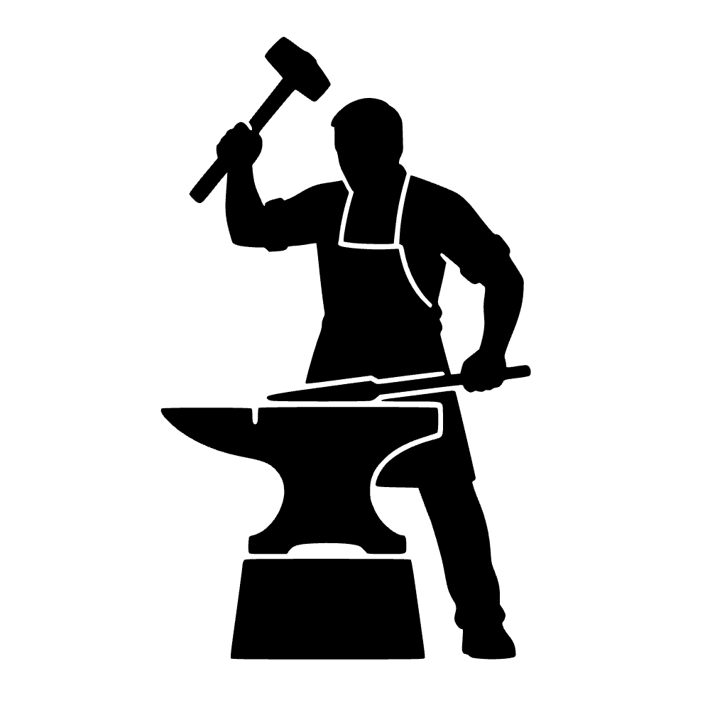 Herrero martillando yunque — archivo SVG