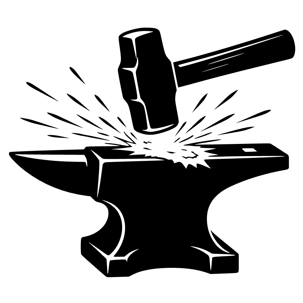 Martillo de herrero golpeando — archivo SVG
