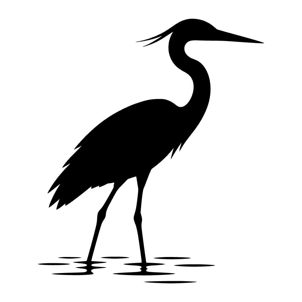 Blue Heron Silhouette SVG cut file preview