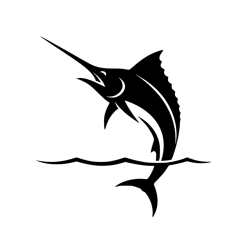 Blue Marlin Leaping SVG cut file preview