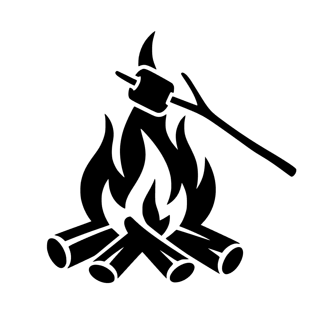 Palito de malvavisco en fogata — archivo SVG