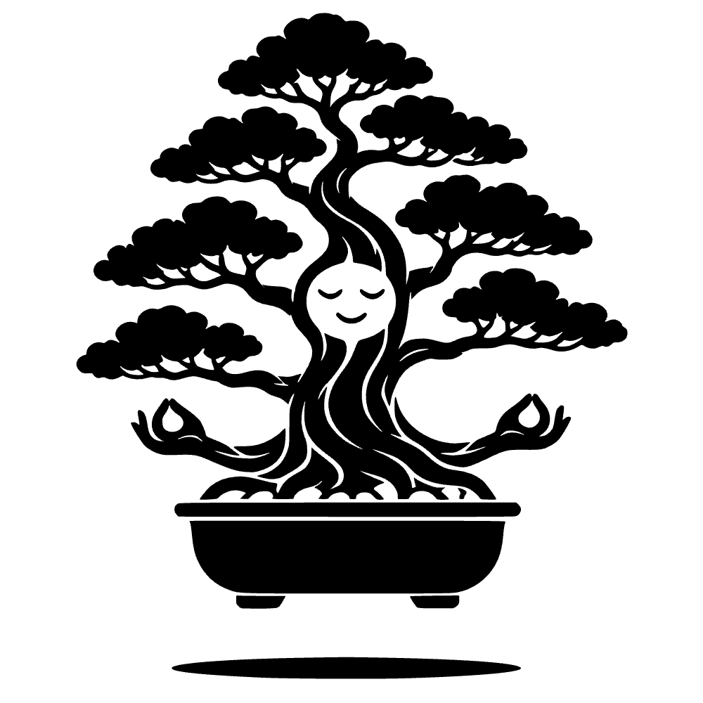 Bonsai Tree Meditating SVG cut file