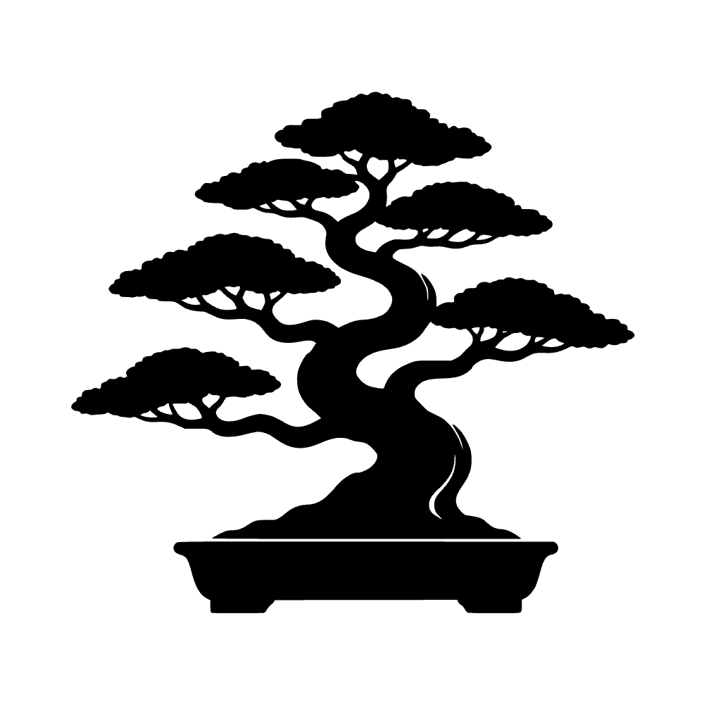 Bonsai Tree Silhouette SVG cut file preview