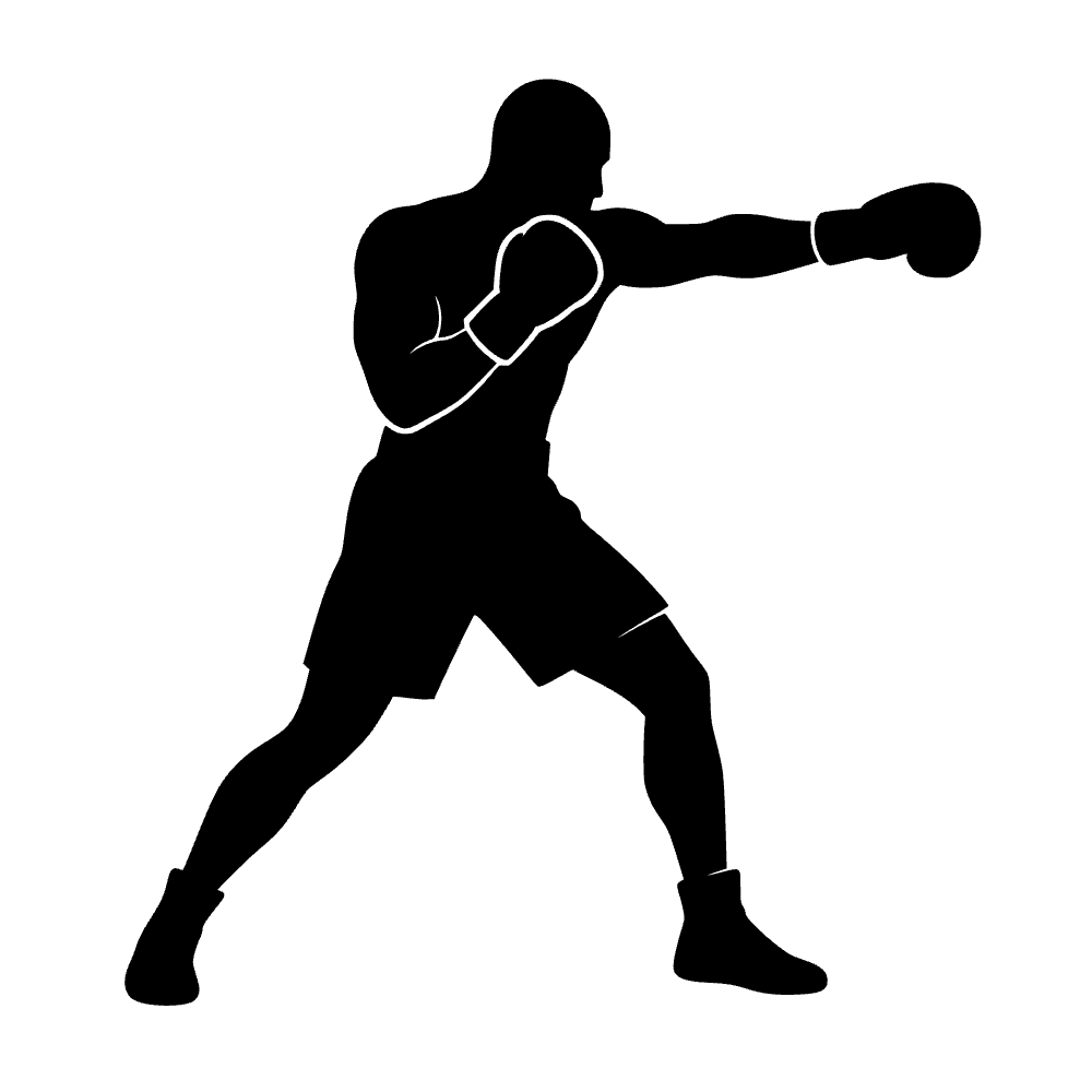 Boxeador lanzando un golpe — archivo SVG
