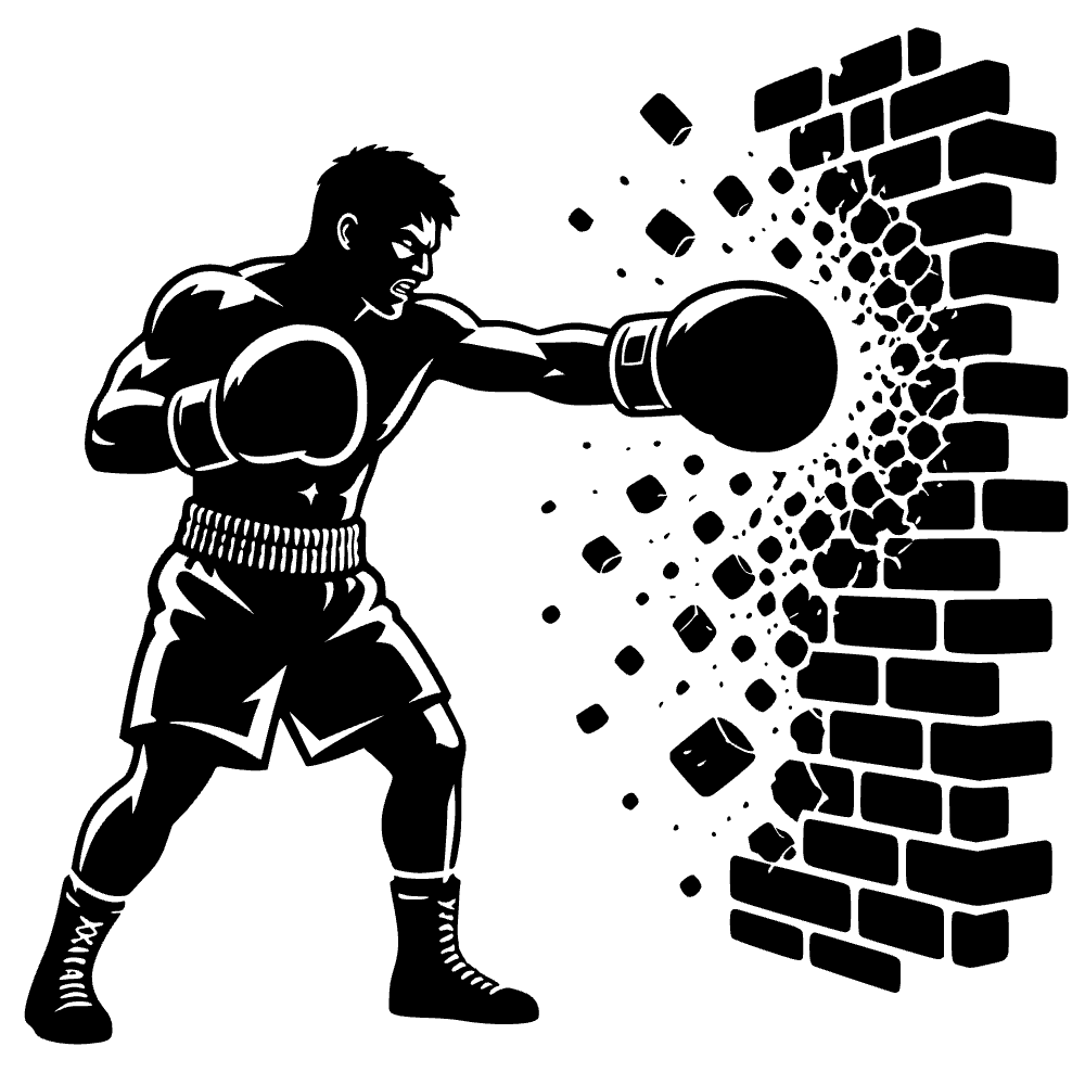 Boxeador con guantes oversized — archivo SVG