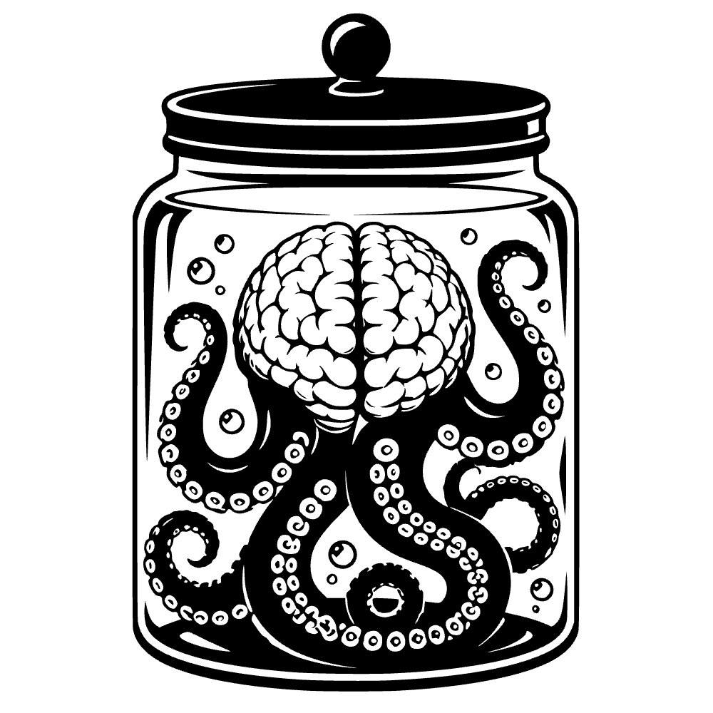 Brain Floating Jar Octopus SVG cut file preview