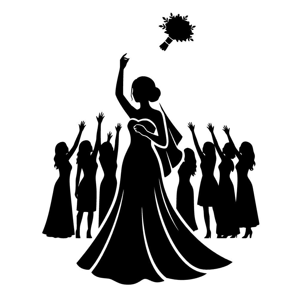 Lanzamiento de ramo de novia — archivo SVG