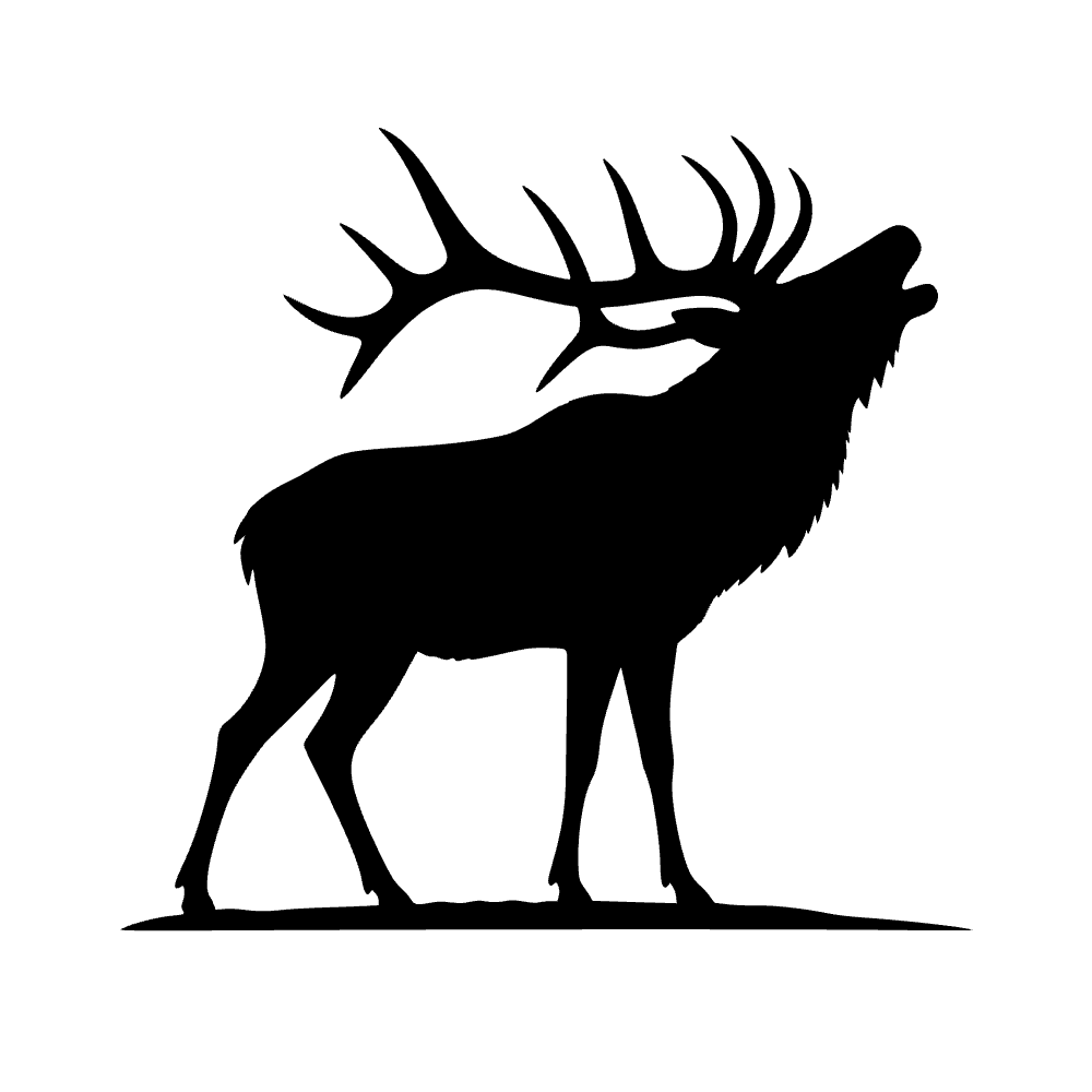Bull Elk Bugling Icon SVG cut file preview