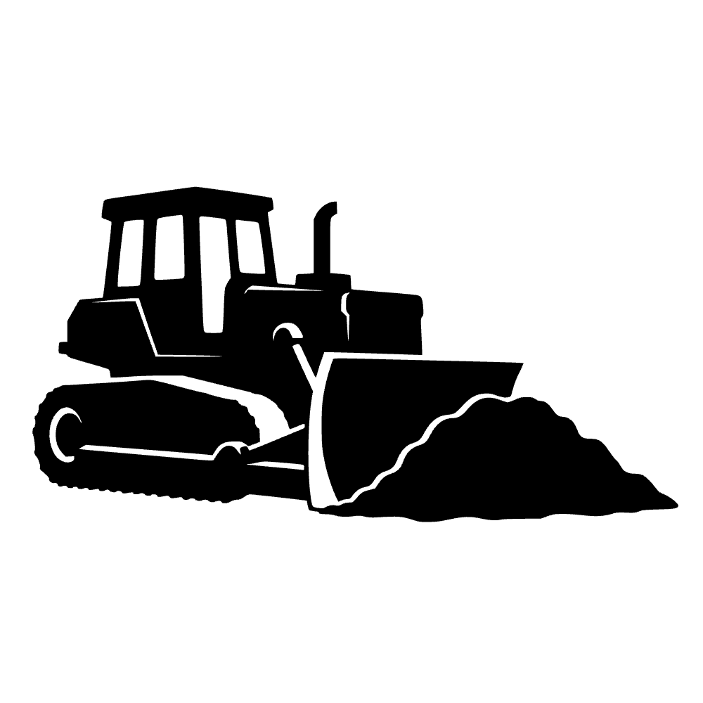 Bulldozer empujando tierra — archivo SVG