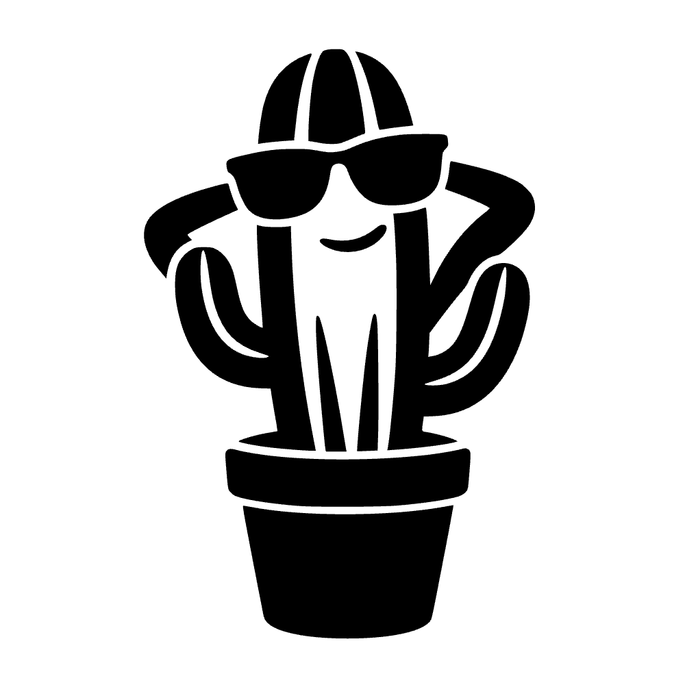 Cactus Character Shades SVG cut file preview