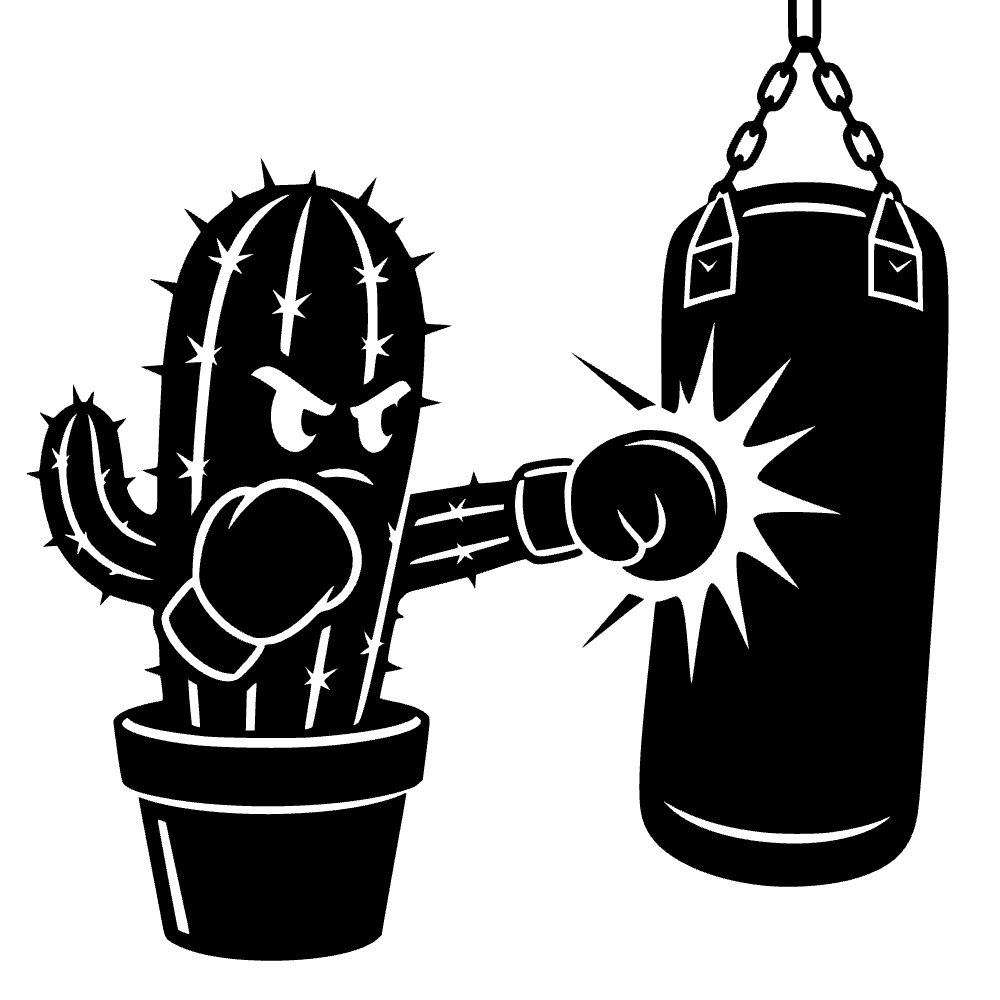 Cactus con guantes de boxeo — archivo SVG