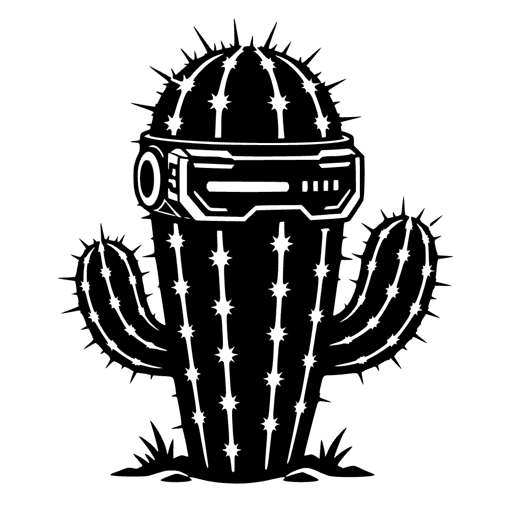 Cactus con tecnología avanzada — archivo SVG