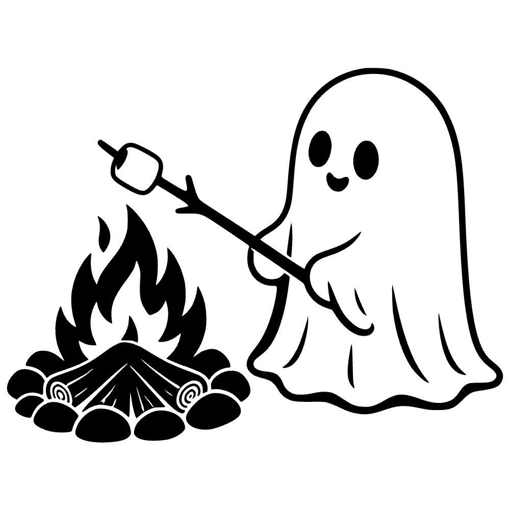 Campfire Cute Ghost SVG cut file preview