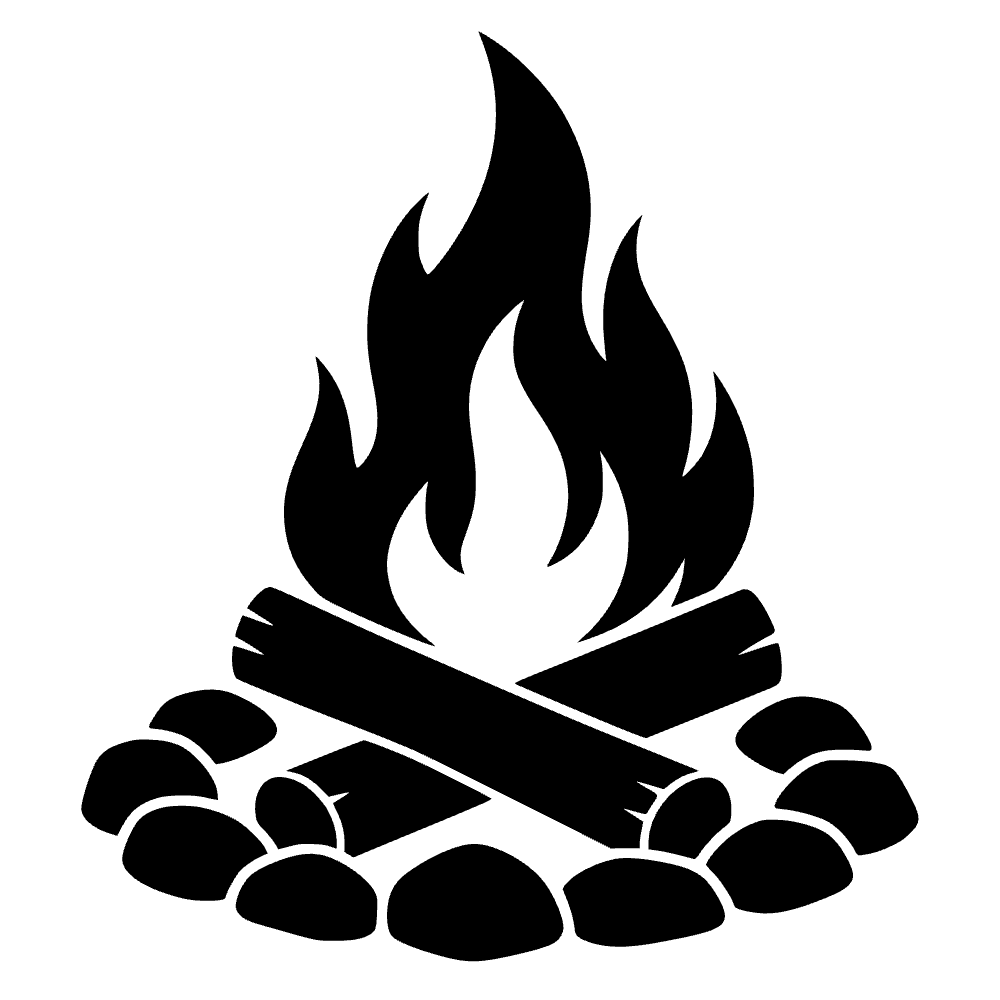 Troncos de fogata con llamas — archivo SVG