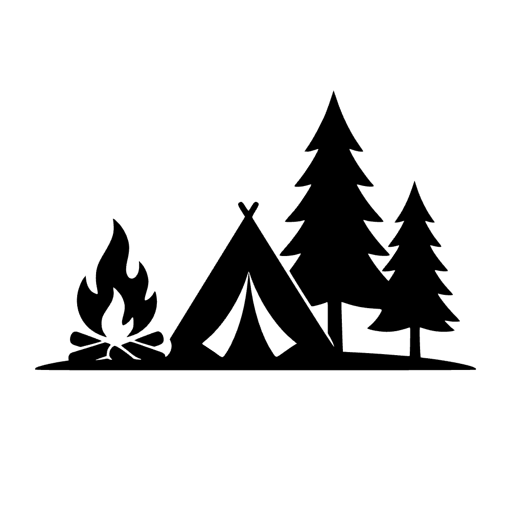 Campfire Tent Scene SVG cut file preview