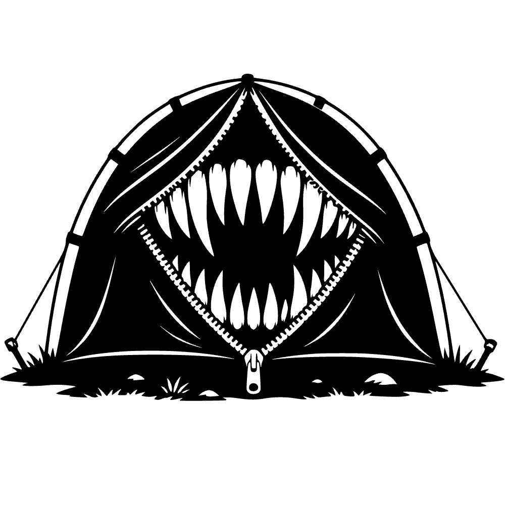 Camping Tent Unzipped Icon SVG SVG cut file preview