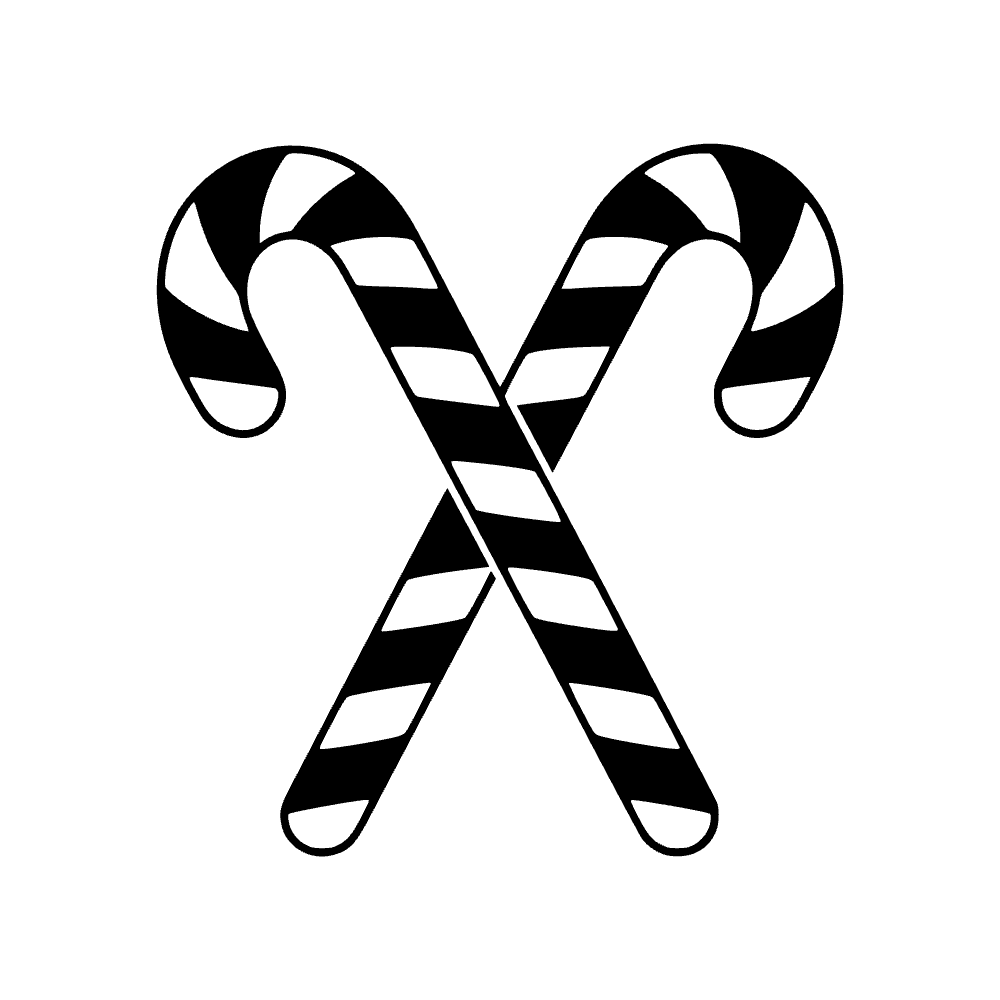 Par de bastones de caramelo — archivo SVG