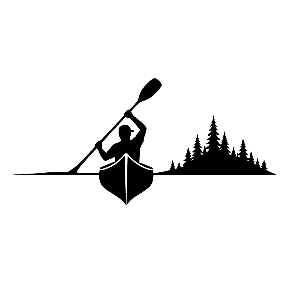 Canoe Lake Paddler Icon SVG cut file preview