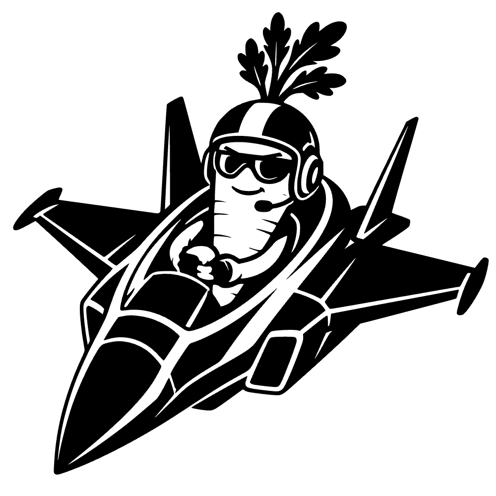 Carrot Wearing Flight Helmet SVG cut file preview