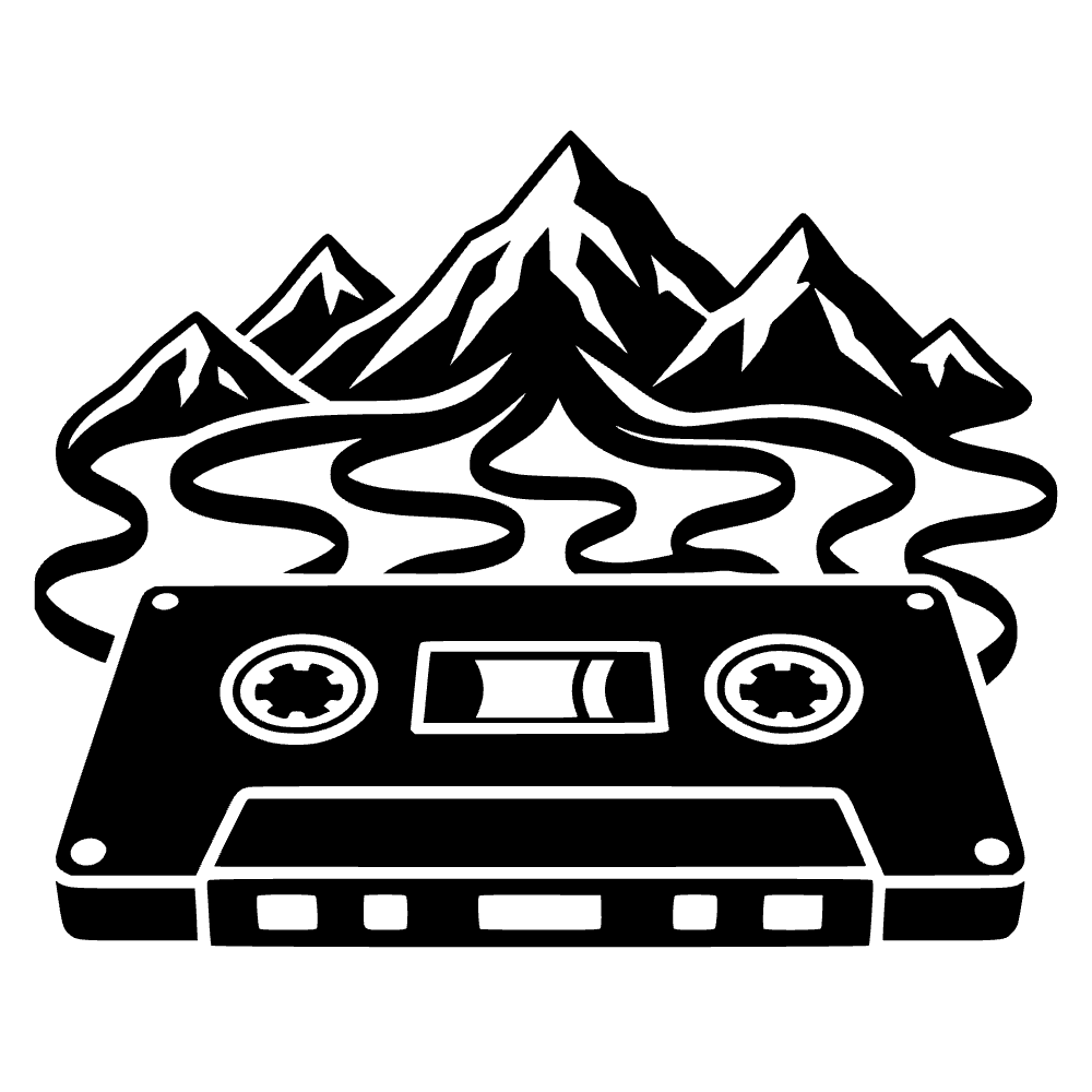 Cinta de casete en montañas — archivo SVG