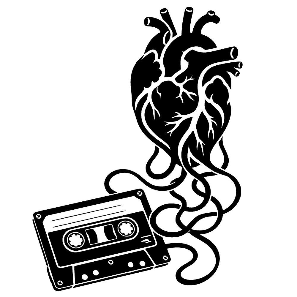 Cassette Tape Heart Icon SVG SVG cut file preview