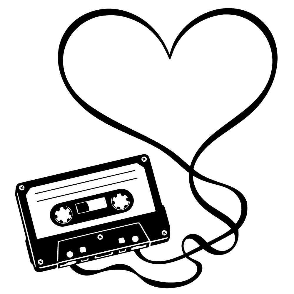 Cinta de casete desenrollándose — archivo SVG