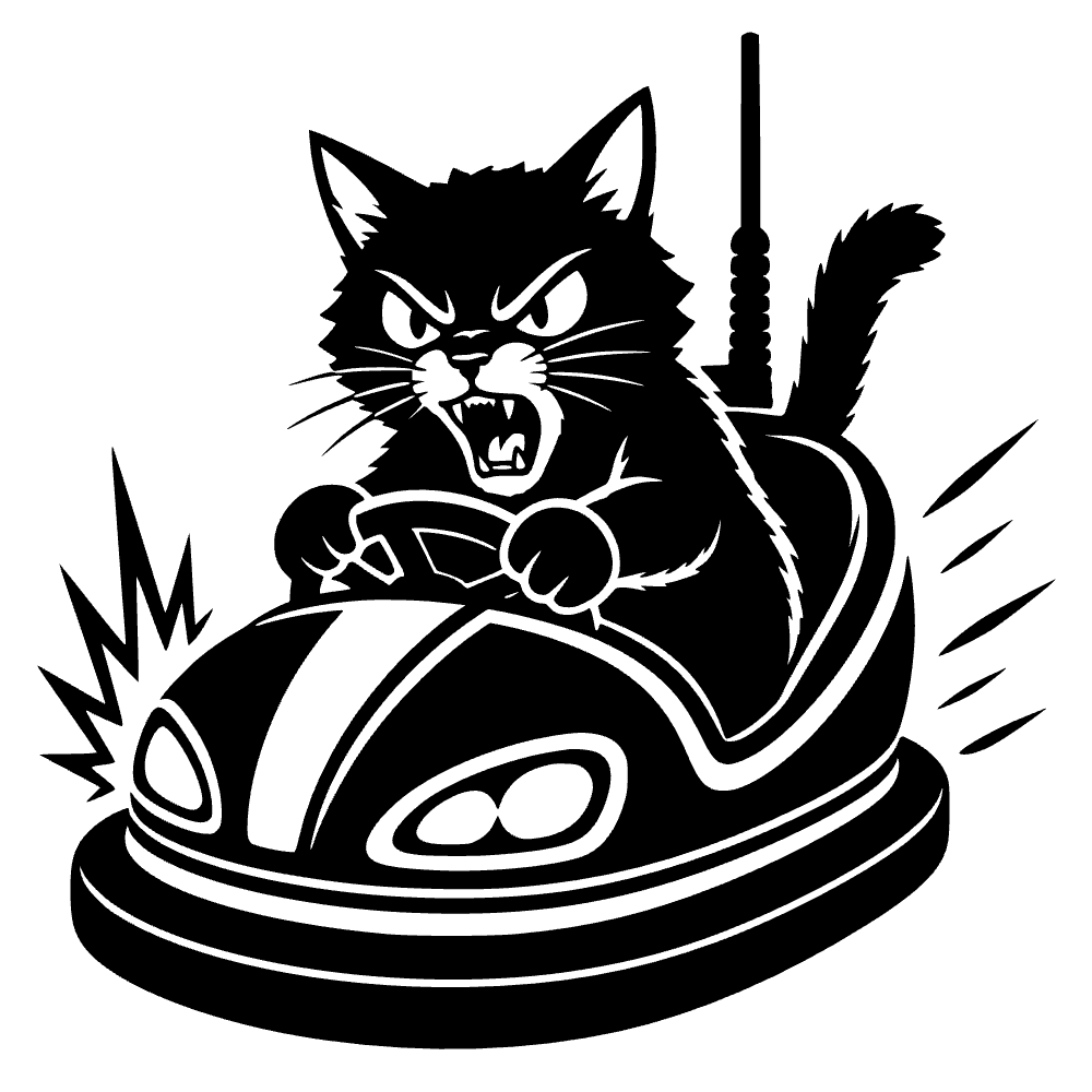 Cat Furiously Driving SVG SVG cut file preview